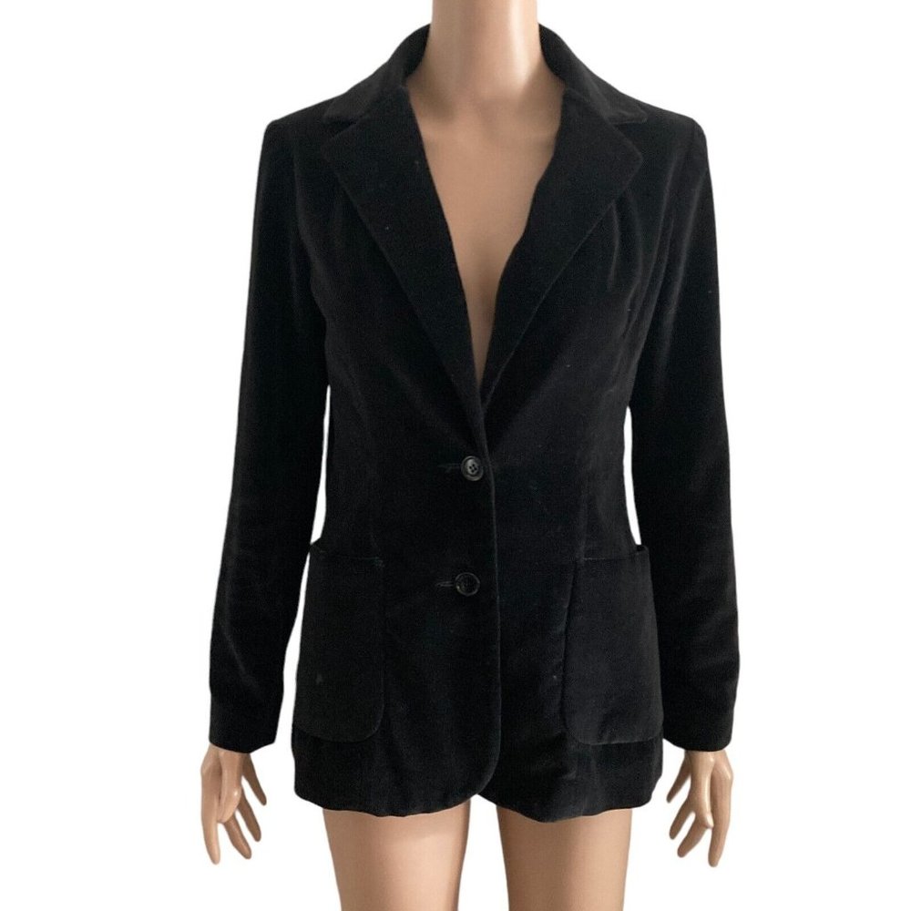 Vintage BT Blazer Velvet Velour Womens 9 Black 2 Button
